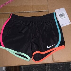 NEW- Girls  Nike Black Shorts with Vibrant Trim, DRI-IT